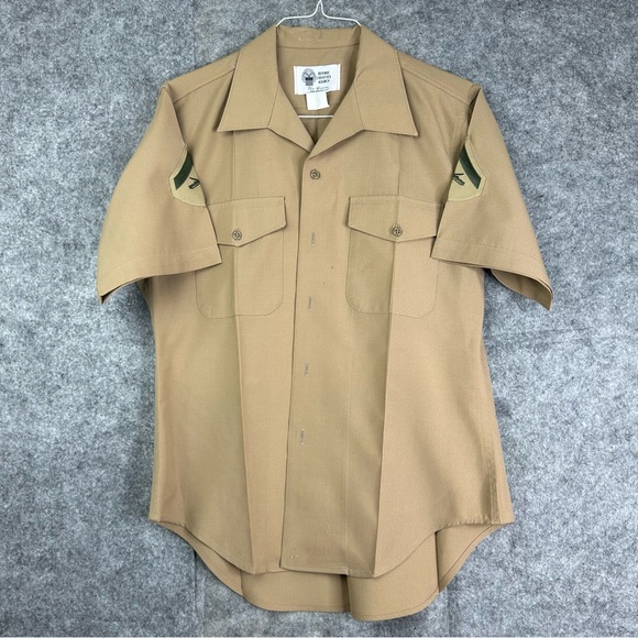 USMC Short Sleeve Khaki “Charlie/Chucks” Service C Uniform Shirt Lance Corporal - Picture 1 of 3